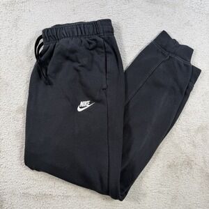 Nike Sweatpants Mens Small Black Sportswear Club Fleece Joggers Gym Drawstring